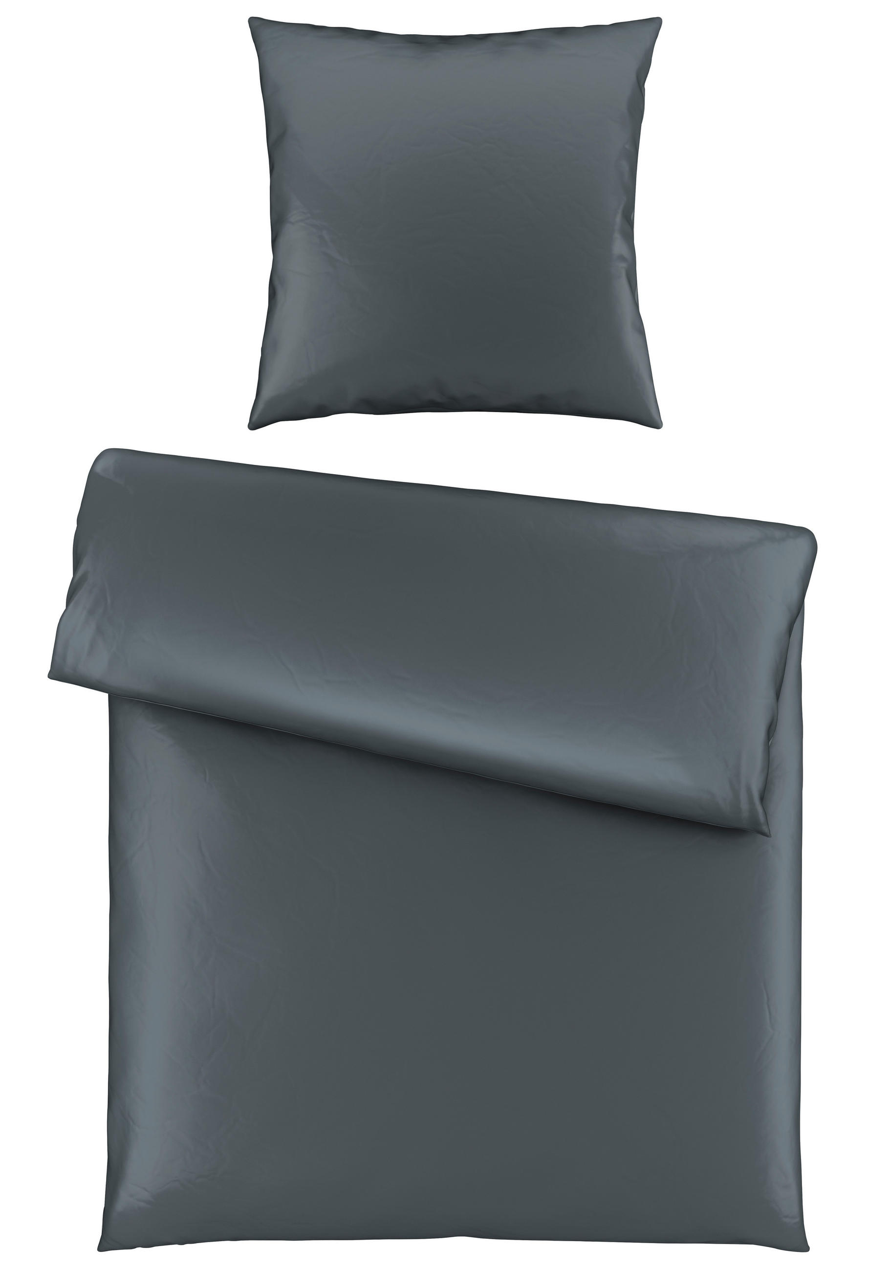 BETTWÄSCHE 135/200 cm Satin  - Anthrazit, Textil (135/200cm) - Novel