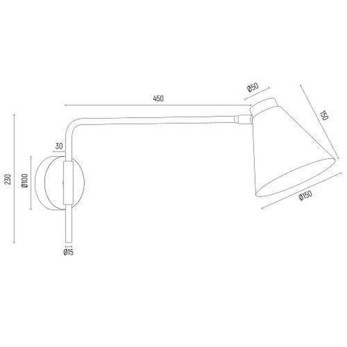 WANDLEUCHTE 24/57/15 cm   - Goldfarben/Weiß, Basics, Metall (24/57/15cm)