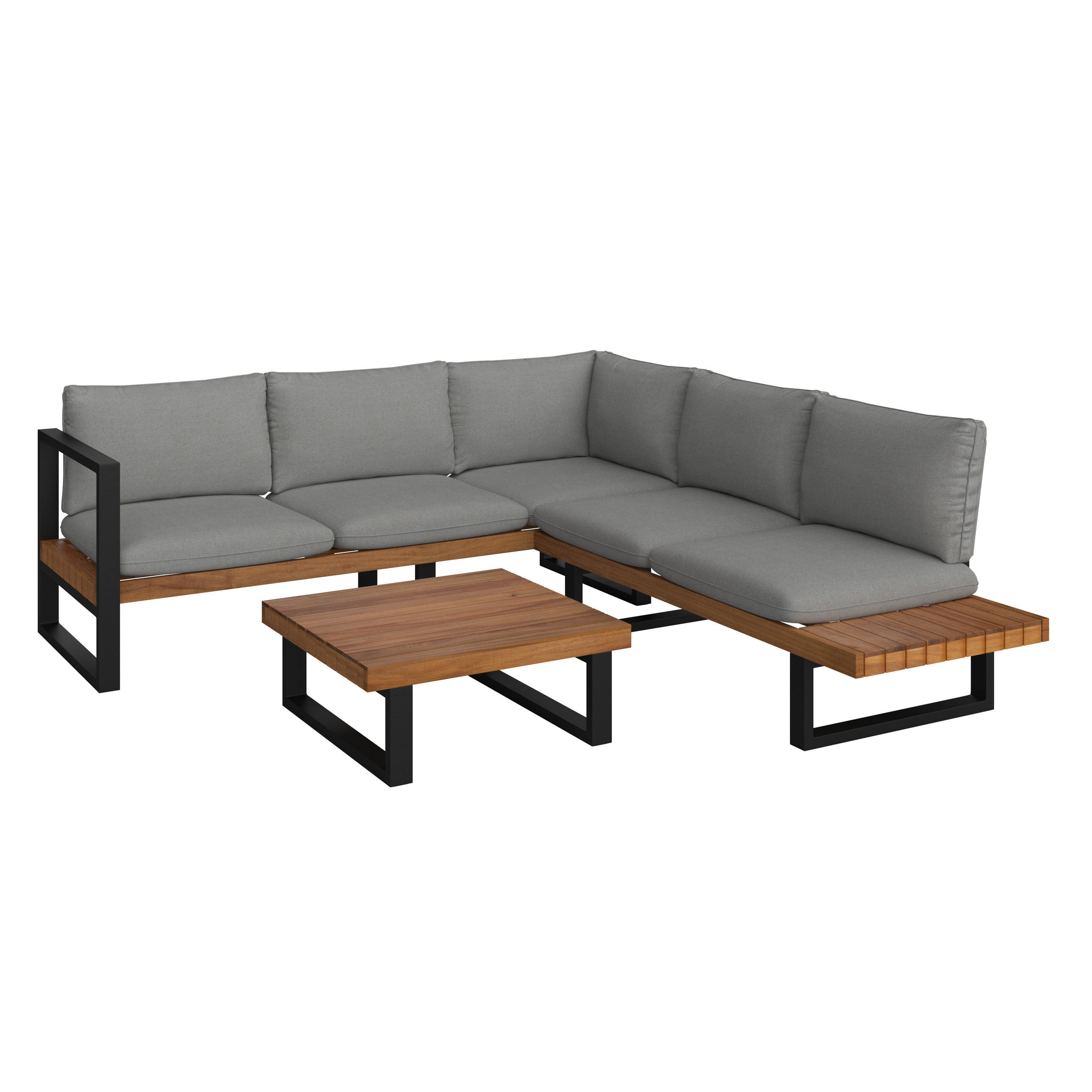 Ambia Garden TERASOVÁ SEDACÍ SOUPRAVA dřevo, kov, textil
