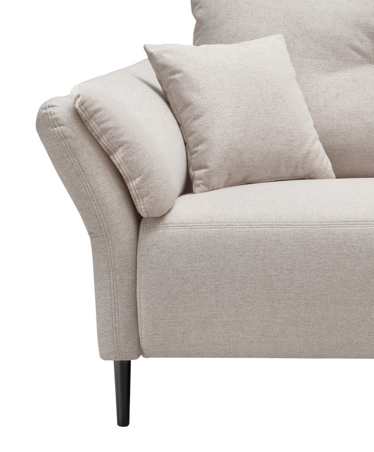 ECKSOFA in Mikrofaser Creme  - Creme/Schwarz, Modern, Holz/Textil (269/172cm) - MID.YOU