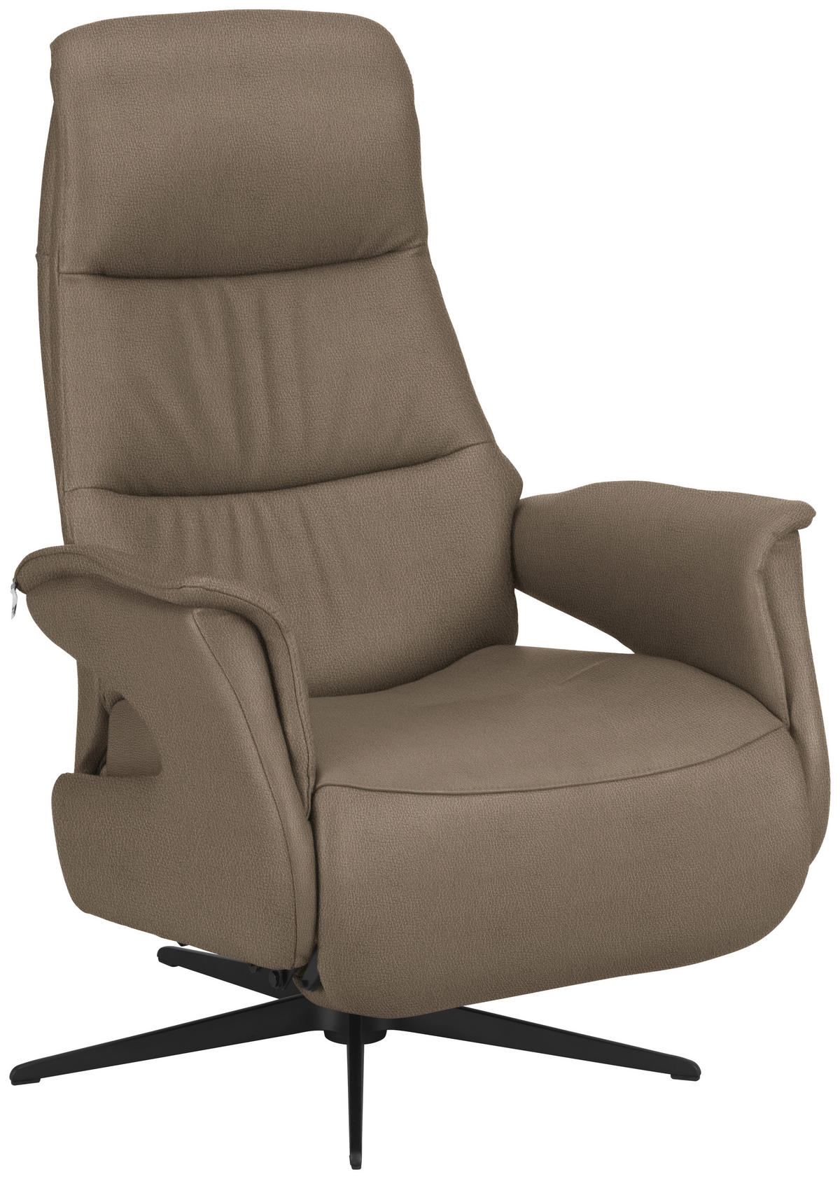 RELAXSESSEL Echtleder    - Hellbraun/Schwarz, Design, Leder/Metall (74/105/83cm) - Welnova