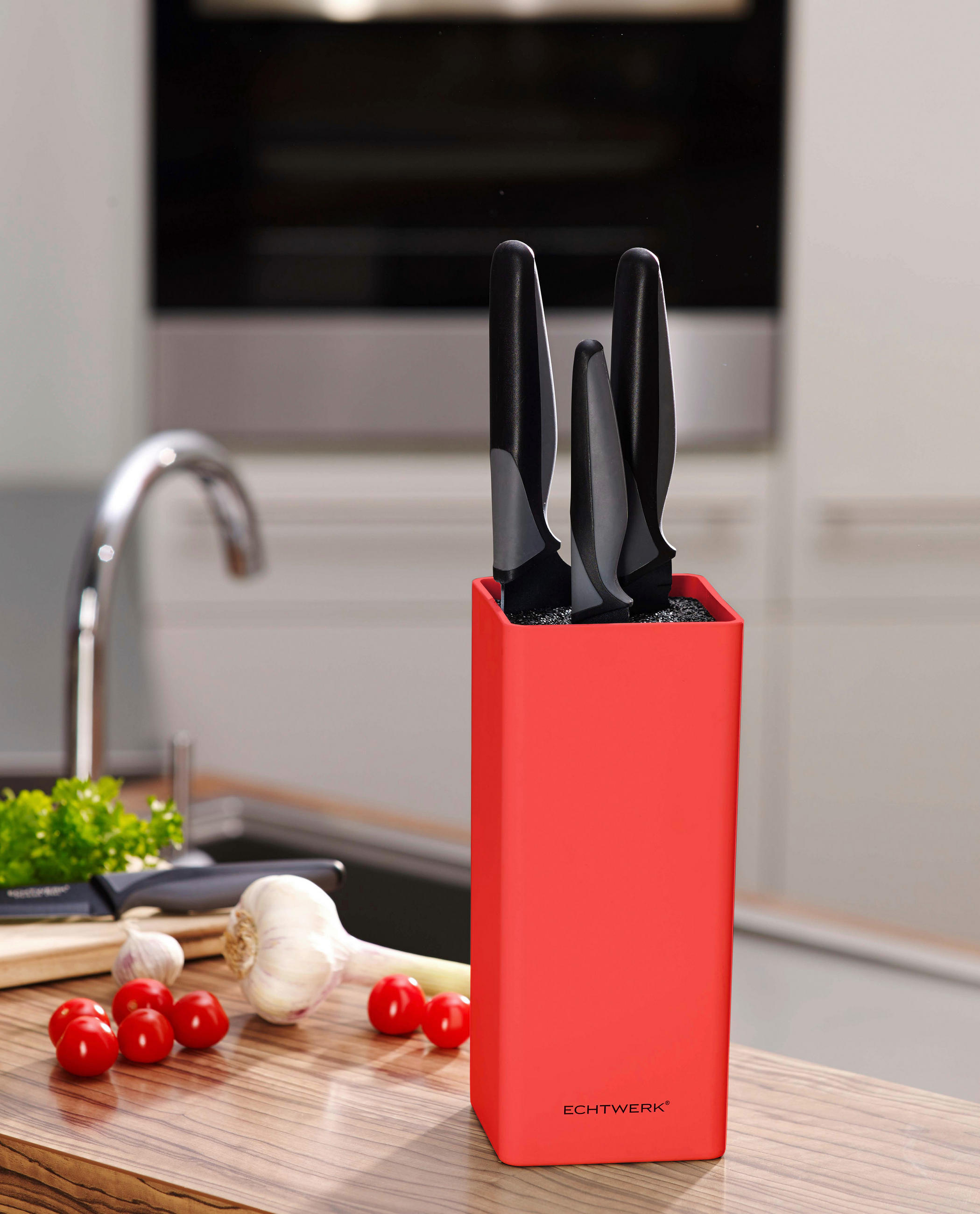 KNIVBLOCK  - röd, Design, plast (9,3/21,5cm) - Echtwerk
