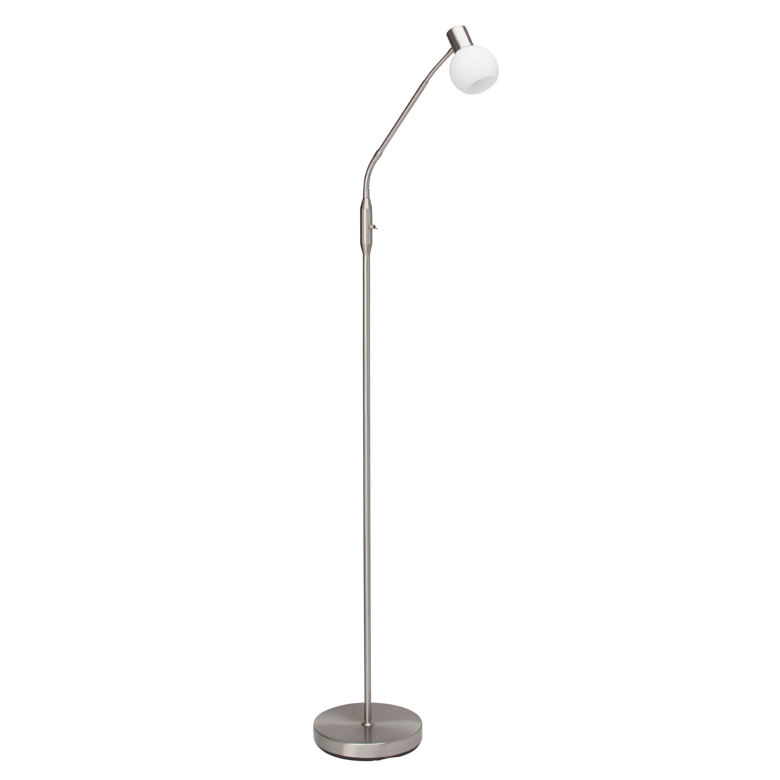 STEHLEUCHTE - Weiss/Silberfarben, Basics, Glas/Metall (140/22,5/60cm) - Brilliant
