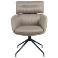 ARMLEHNSTUHL  Stoffauswahl, Sitzfläche 360° drehbar, automatische Rückholfunktion Webstoff  Grau  - Schwarz/Grau, Design, Textil/Metall (62/92/66cm) - Dieter Knoll