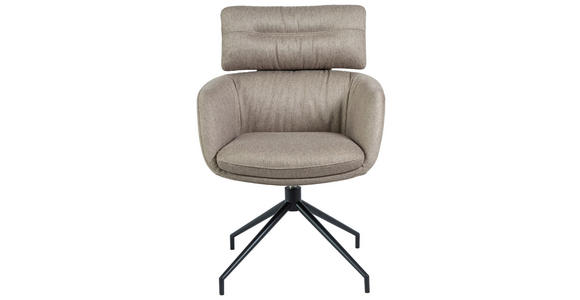 ARMLEHNSTUHL  Stoffauswahl, Sitzfläche 360° drehbar, automatische Rückholfunktion Webstoff  Grau  - Schwarz/Grau, Design, Textil/Metall (62/92/66cm) - Dieter Knoll