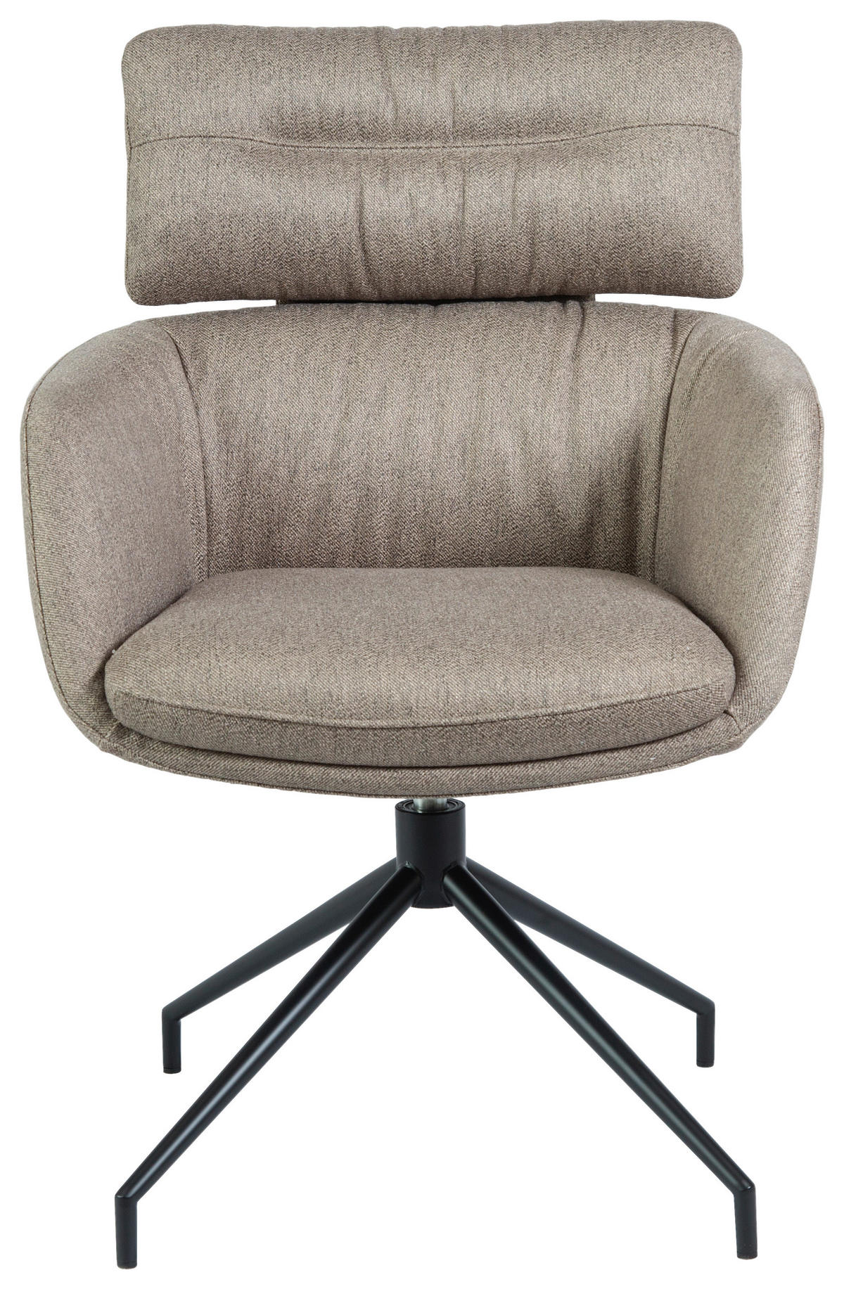 ARMLEHNSTUHL  Stoffauswahl, Sitzfläche 360° drehbar, automatische Rückholfunktion Webstoff  Grau  - Schwarz/Grau, Design, Textil/Metall (62/92/66cm) - Dieter Knoll