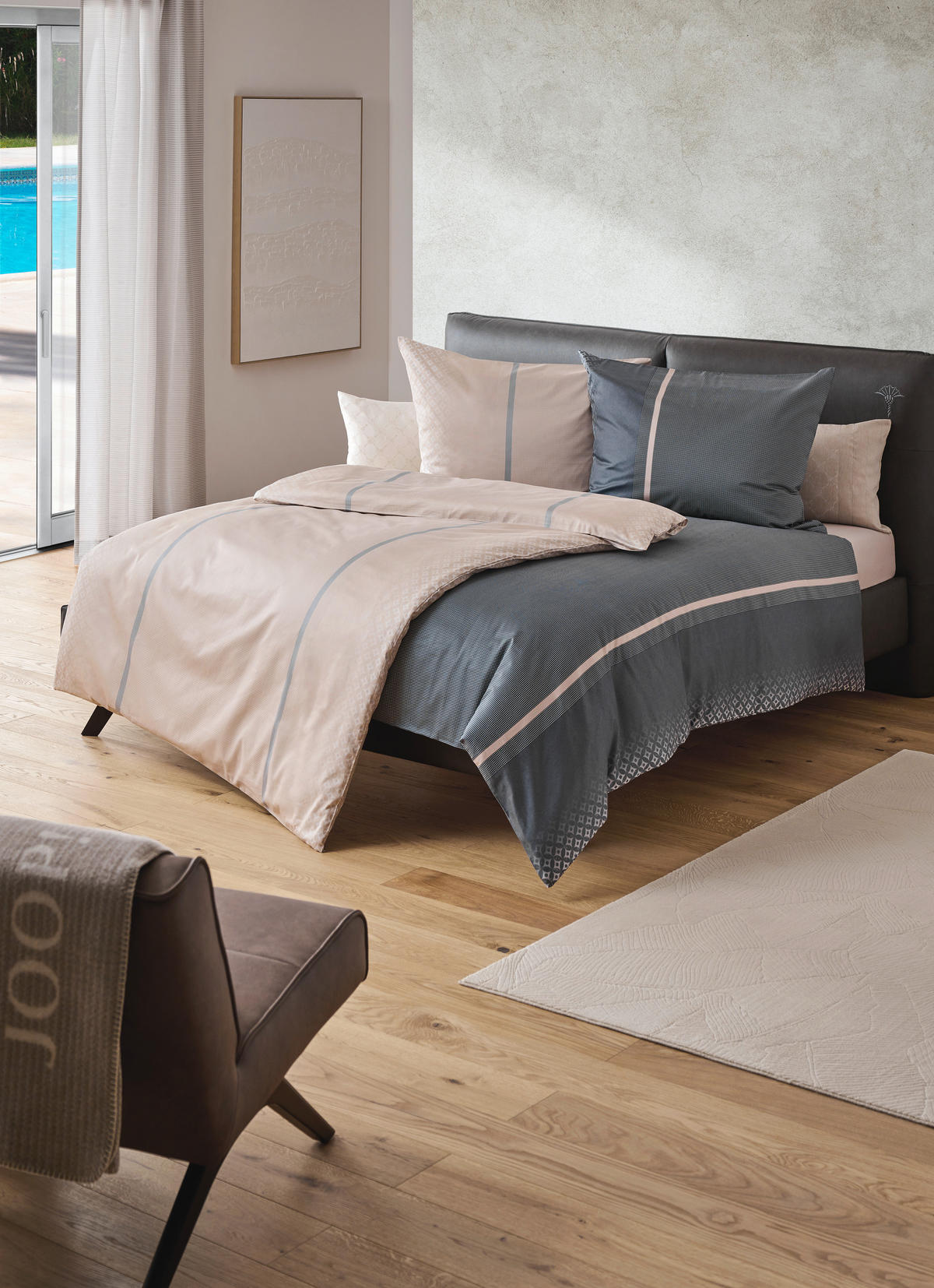 BETTWÄSCHE Makosatin 140/200 cm  - Anthrazit/Graphitfarben, Basics, Naturmaterialien/Textil (140/200cm) - Joop!