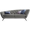 CHESTERFIELD-SOFA Mikrofaser Grau, Schwarz  - Schwarz/Grau, Design, Textil/Metall (223/84/90cm) - Pure Home Lifestyle