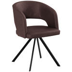 ARMLEHNSTUHL  Stoffauswahl, Typenauswahl, inklusive Armlehnen Mikrofaser, Lederlook (vegan)  - Dunkelbraun/Schwarz, KONVENTIONELL, Textil/Metall (56/84/59cm) - Moderano
