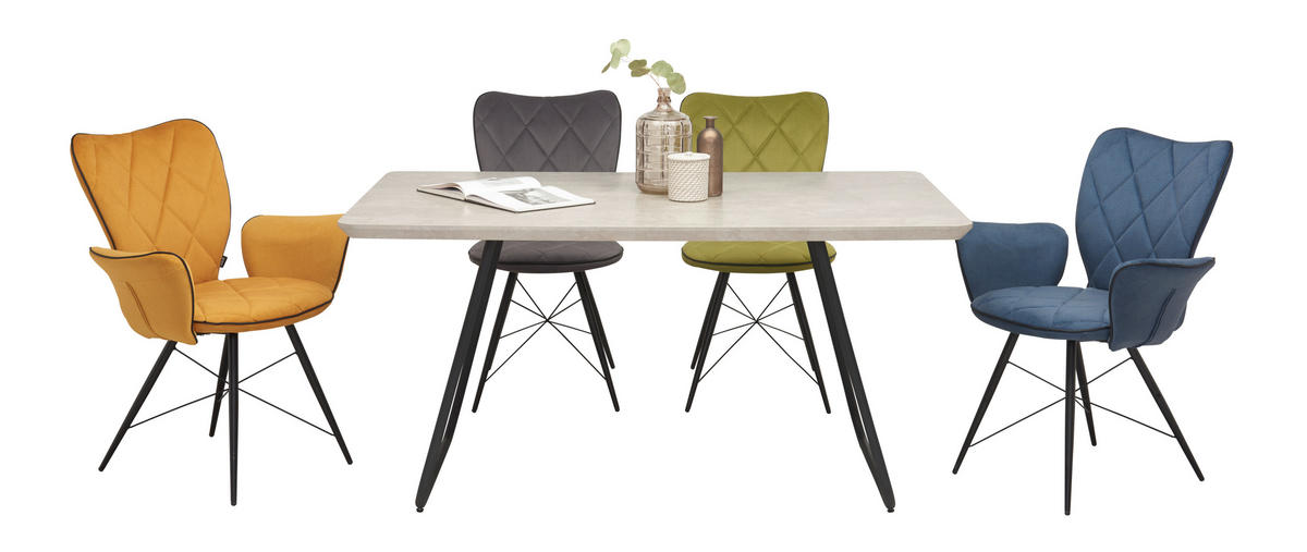 STOLICA  zelena, crna  metal, tekstil      - zelena/crna, Design, metal/tekstil (49/90/61cm) - Hom`in