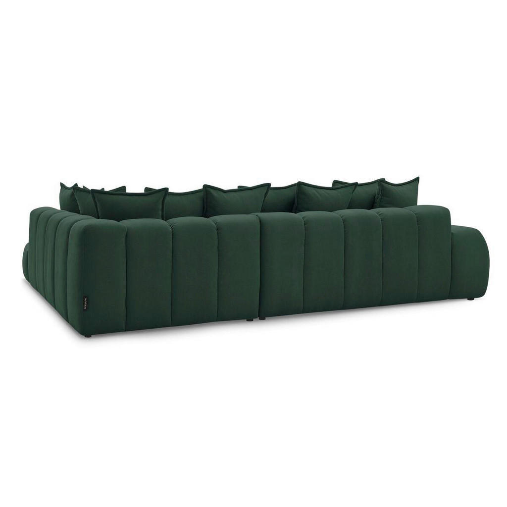 Thumbnail - Ecksofa Everest, Grün, Textil, 4-Sitzer, Füllung: Komfortschaum, Ottomane rechts, 352x210 cm, Rücken echt, Armteil links...