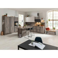 EINBAUKÜCHE MARINA  - Eichefarben/Weiß, Design, Holzwerkstoff - Novel