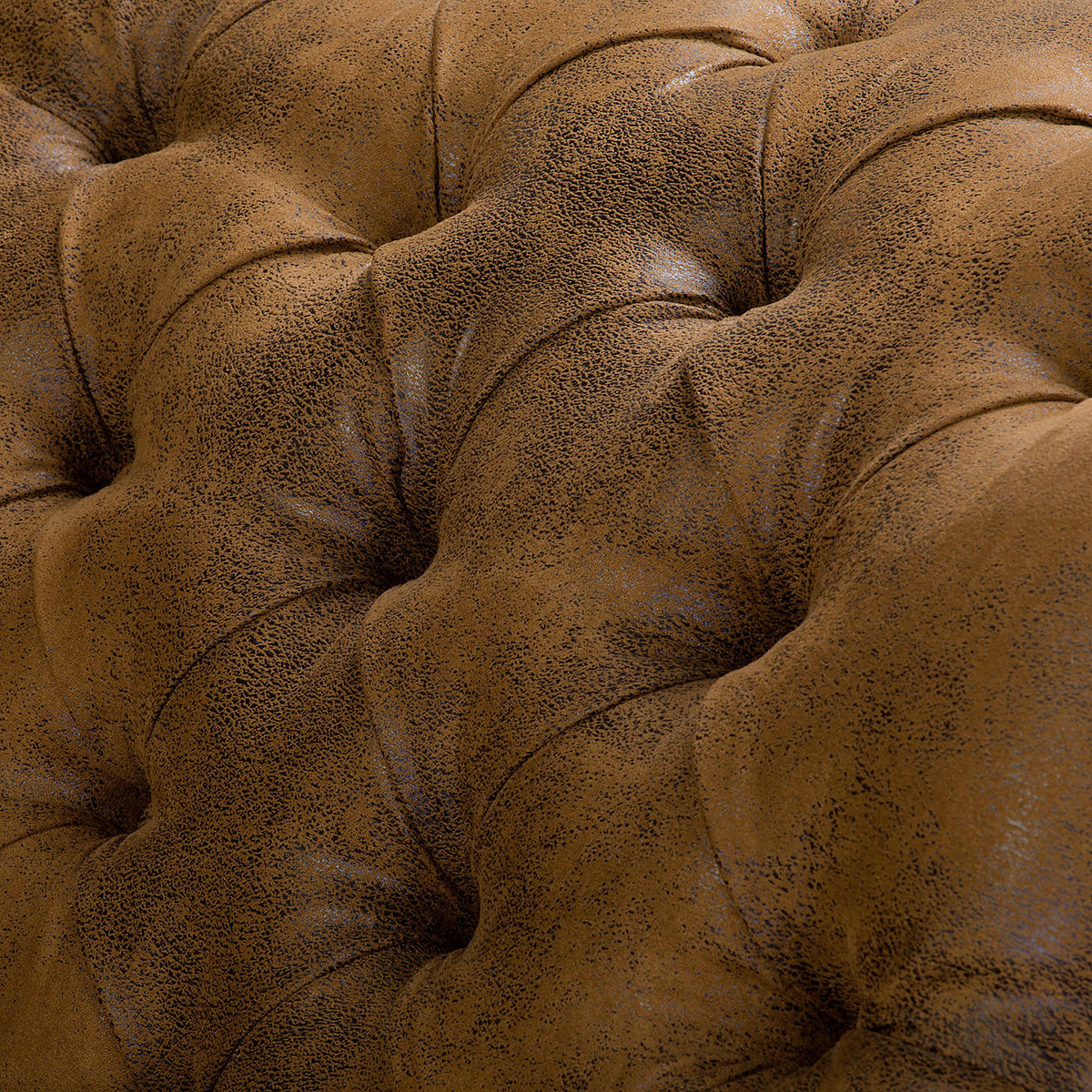 RÉCAMIERE Lederlook Cognac  - Cognac/Braun, Design, Holz/Textil (185/93/75cm) - Livetastic