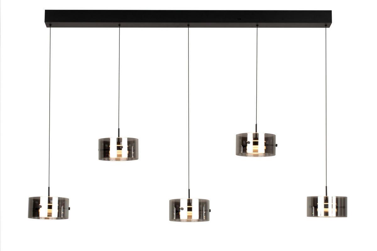LED-HÄNGELEUCHTE Nusakan 128/16/150 cm  - Schwarz, Design, Glas/Kunststoff (128/16/150cm) - Novel