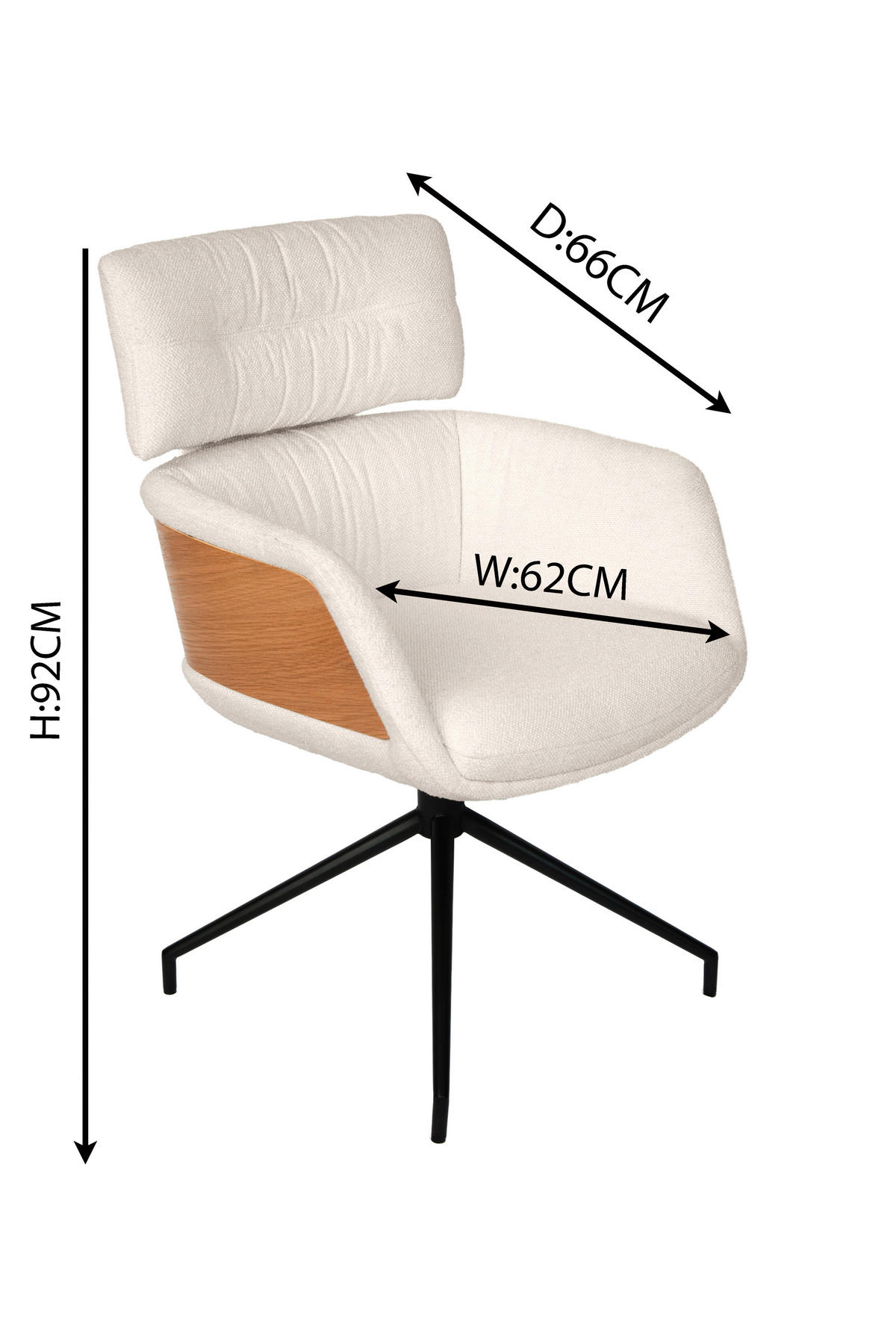 ARMLEHNSTUHL  in Eisen Webstoff  - Eichefarben/Creme, Design, Holz/Textil (62/92/66cm) - Dieter Knoll