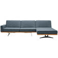 ECKSOFA in Flachgewebe Blau  - Blau/Schwarz, Natur, Holz/Textil (326/170cm) - Valnatura