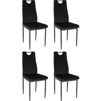 STUHL-SET 4 Stück  in Velours  - Schwarz, MODERN, Textil/Metall (42/98/53cm) - MID.YOU