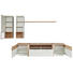 WOHNWAND Eiche furniert Eichefarben, Weiß - Edelstahlfarben/Eichefarben, Design, Glas/Holz (296/202/53/33/20cm) - Venjakob