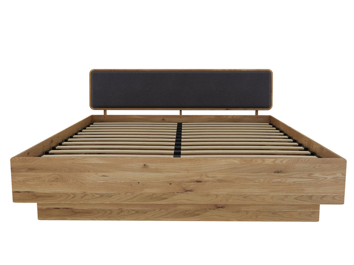 BETT in Braun, Eichefarben  - Eichefarben/Braun, MODERN, Holz/Textil (180/200cm) - MID.YOU
