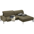 ECKSOFA  in Mikrofaser Khaki  273/203 cm  - Khaki/Schwarz, Design, Textil/Metall (273/203cm) - Johann Jakob