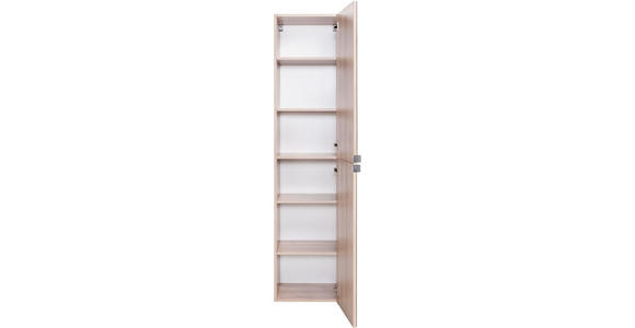 HOCHSCHRANK 40/180/35 cm  - Chromfarben/Buchefarben, KONVENTIONELL, Glas/Holzwerkstoff (40/180/35cm) - Xora
