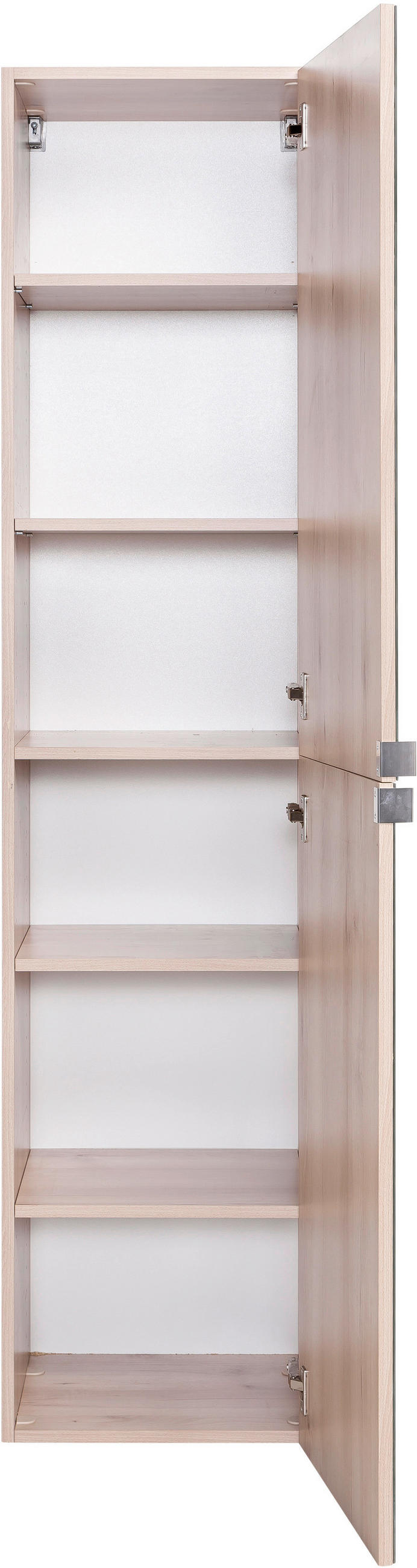 HOCHSCHRANK 40/180/35 cm  - Chromfarben/Buchefarben, KONVENTIONELL, Glas/Holzwerkstoff (40/180/35cm) - Xora