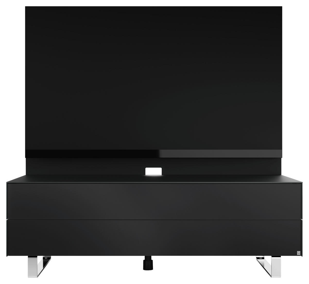 TV-ELEMENT - Chromfarben/Schwarz, MODERN, Glas/Holzwerkstoff (125,5/53,5/57cm) - Musterring