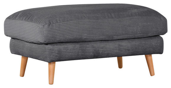 HOCKER Amaro Cord Anthrazit  - Anthrazit/Naturfarben, ROMANTIK / LANDHAUS, Holz/Textil (100/50/63cm) - Landscape