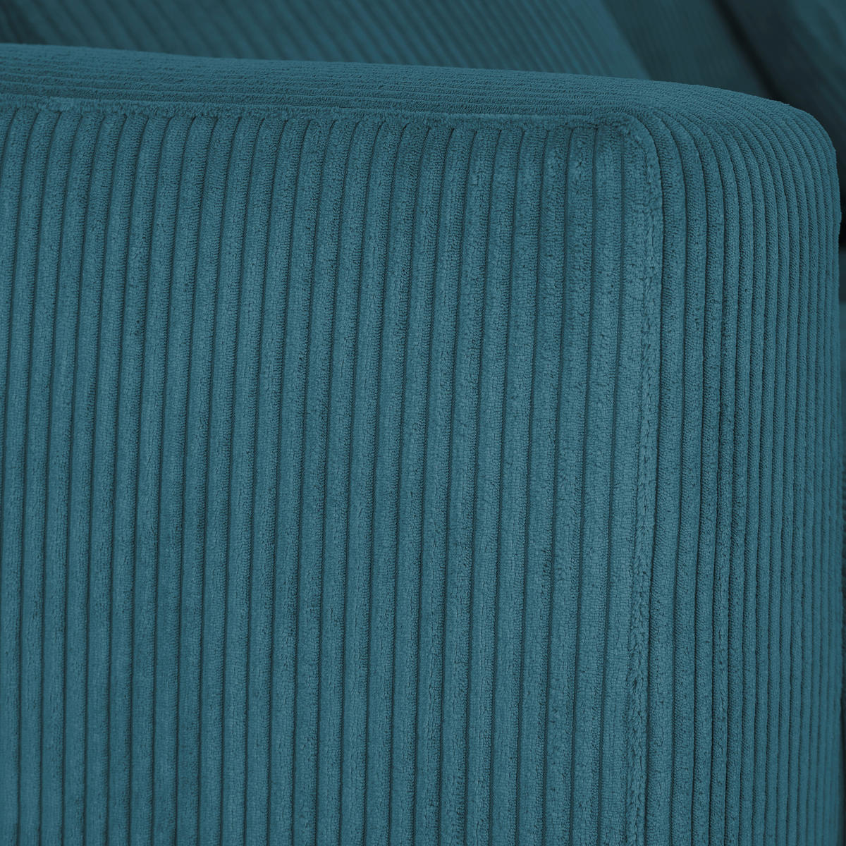 2,5-SITZER in Cord Petrol  - Petrol/Schwarz, KONVENTIONELL, Holz/Textil (203/83/126cm) - Hom`in