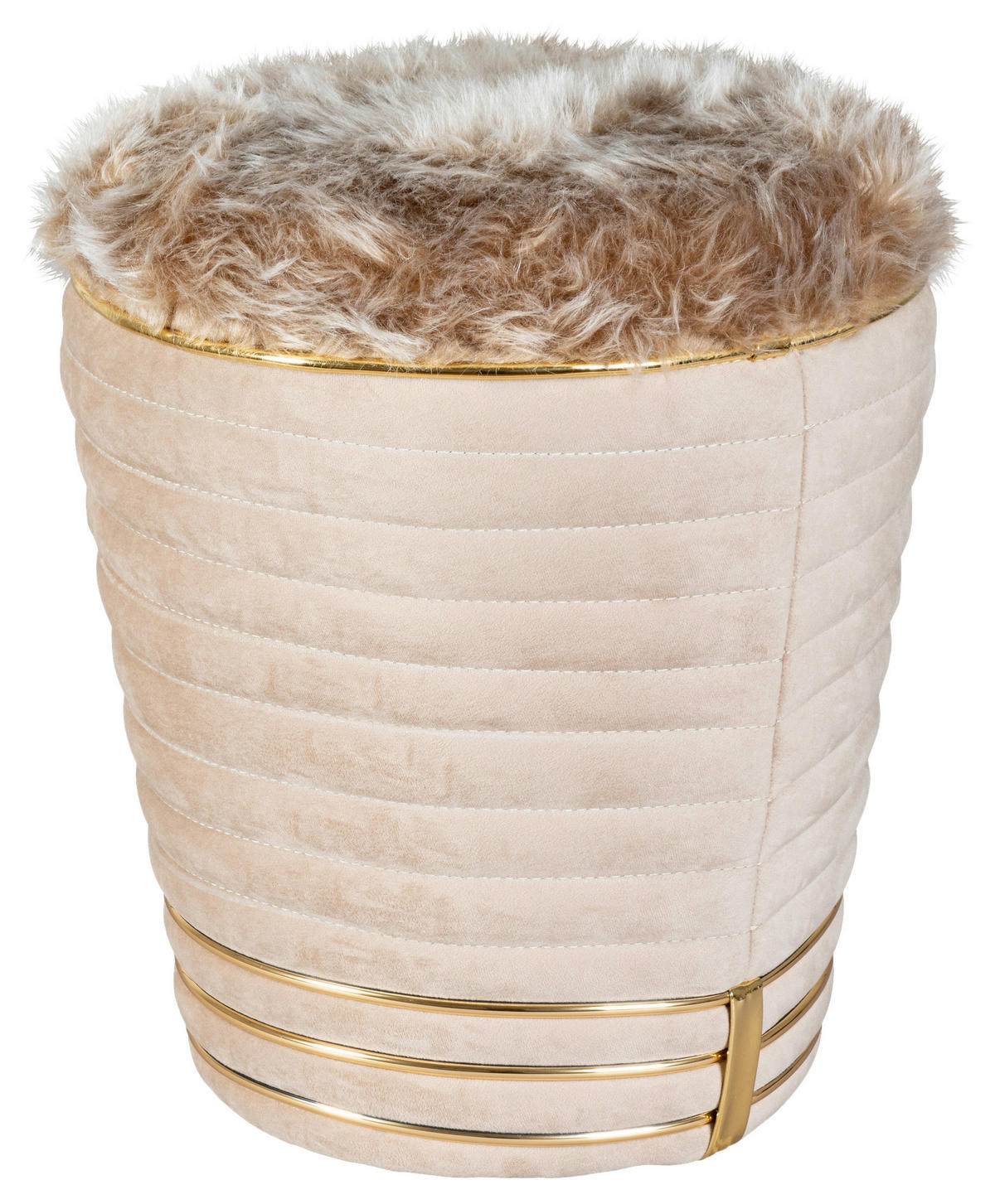 HOCKER Struktur Taupe, Goldfarben  - Taupe/Goldfarben, Design, Textil (42/50cm) - Kayoom