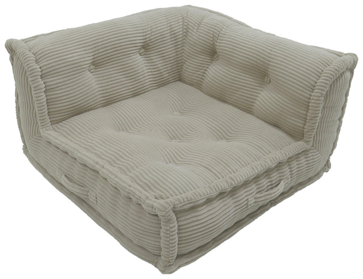 ECKELEMENT in gerippt   - Elfenbein, Design, Textil (80/43/80cm) - P & B