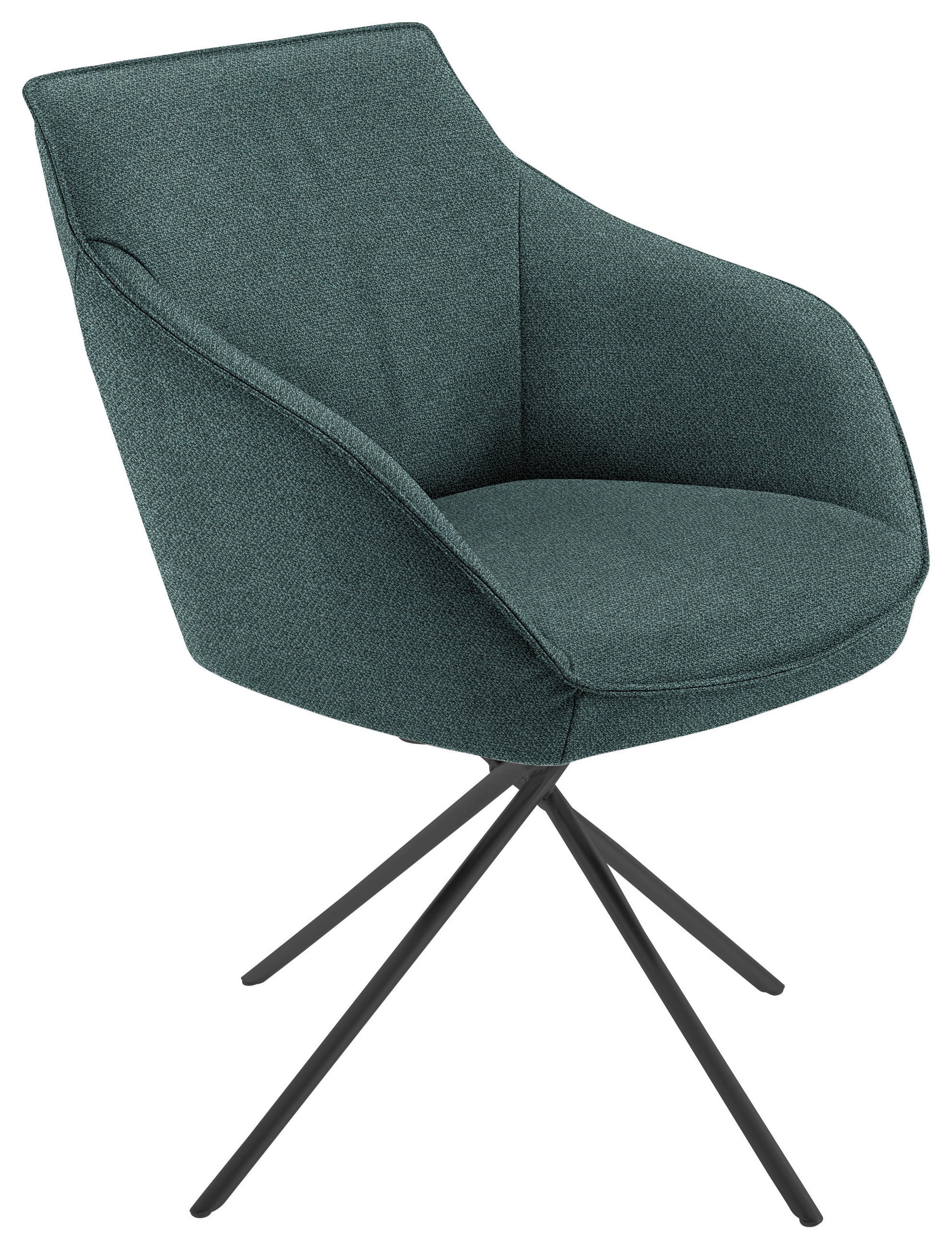ARMLEHNSTUHL Nickel Flachgewebe  - Petrol/Schwarz, Design, Textil/Metall (60/84/67cm) - Koinor