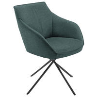 ARMLEHNSTUHL Nickel Flachgewebe  - Petrol/Schwarz, Design, Textil/Metall (60/84/67cm) - Koinor