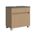 WASCHBECKENUNTERSCHRANK 60/54/35 cm  - Eichefarben/Silberfarben, KONVENTIONELL, Holzwerkstoff/Kunststoff (60/54/35cm) - Xora