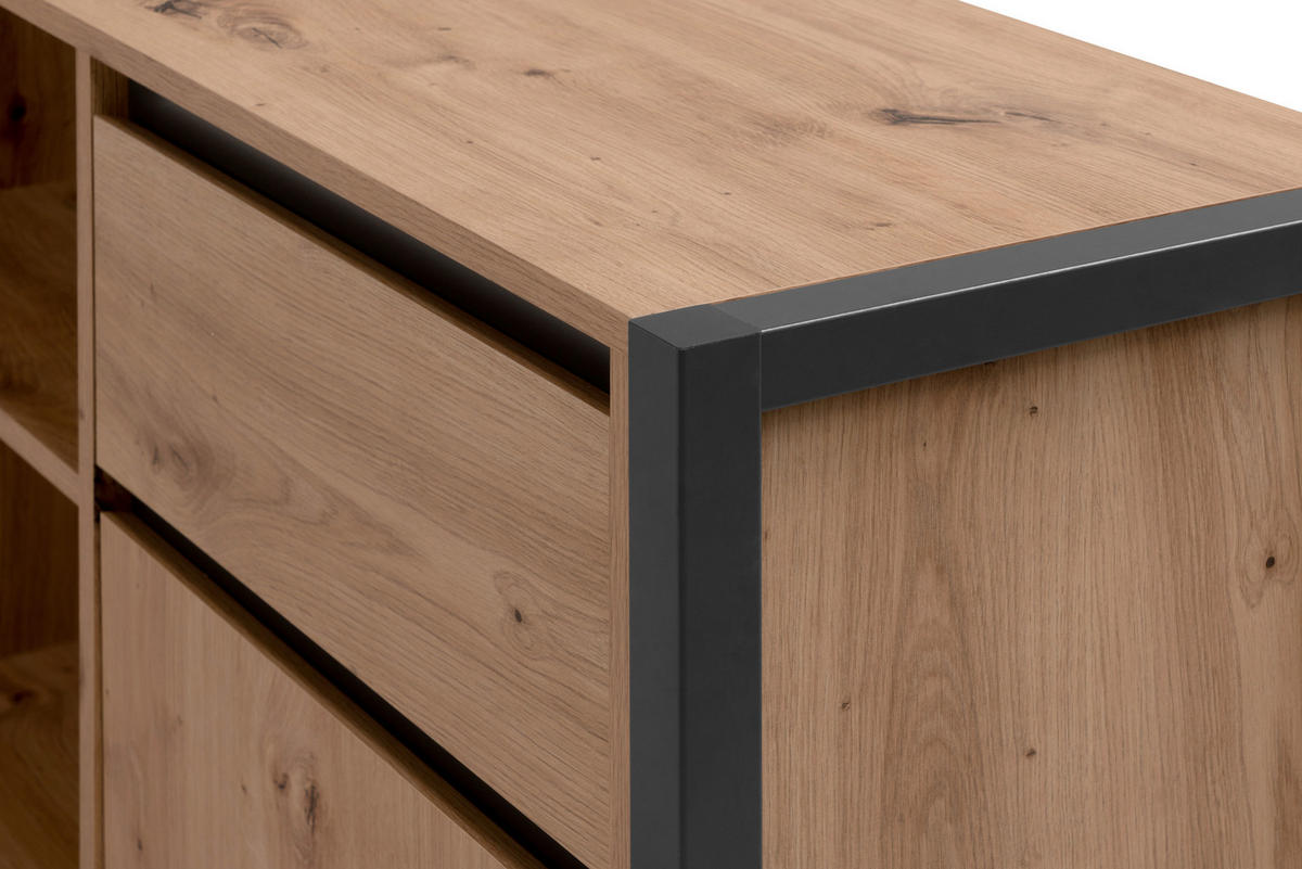 ECKSCHREIBTISCH - Anthrazit/Eiche Artisan, MODERN, Holzwerkstoff (139/139/75cm) - MID.YOU