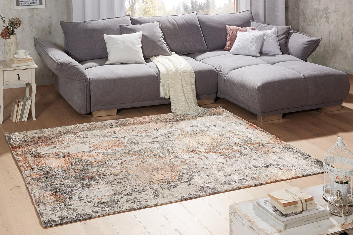 ORIENTÁLNY KOBEREC, 120/180 cm, sivá, medená - medená/sivá, Design, textil (120/180cm) - Cazaris