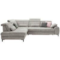 ECKSOFA Grau Webstoff  - Schwarz/Grau, KONVENTIONELL, Textil/Metall (220/314cm) - SetOne by Musterring