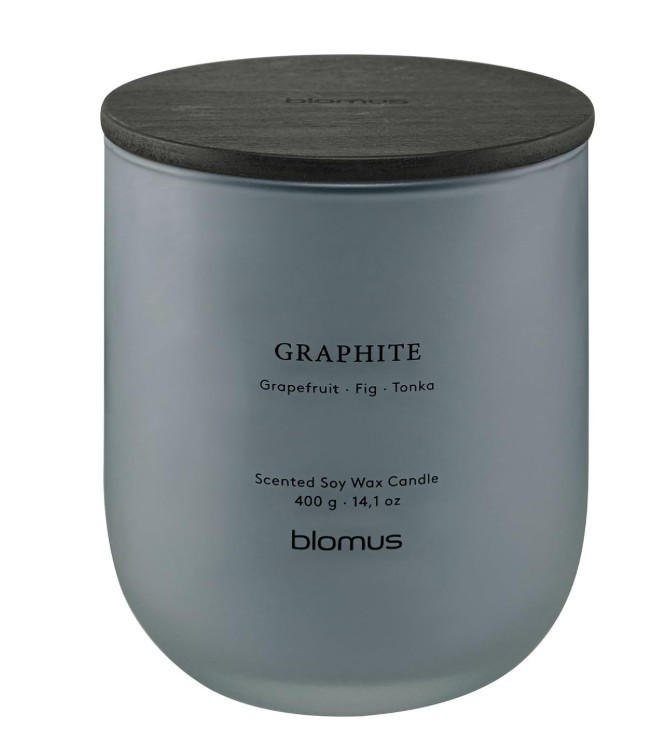 DOFTLJUS fikon, grapefrukt, tonkaböna  - mörkgrå, Basics, glas (11,5/9,5cm) - Blomus