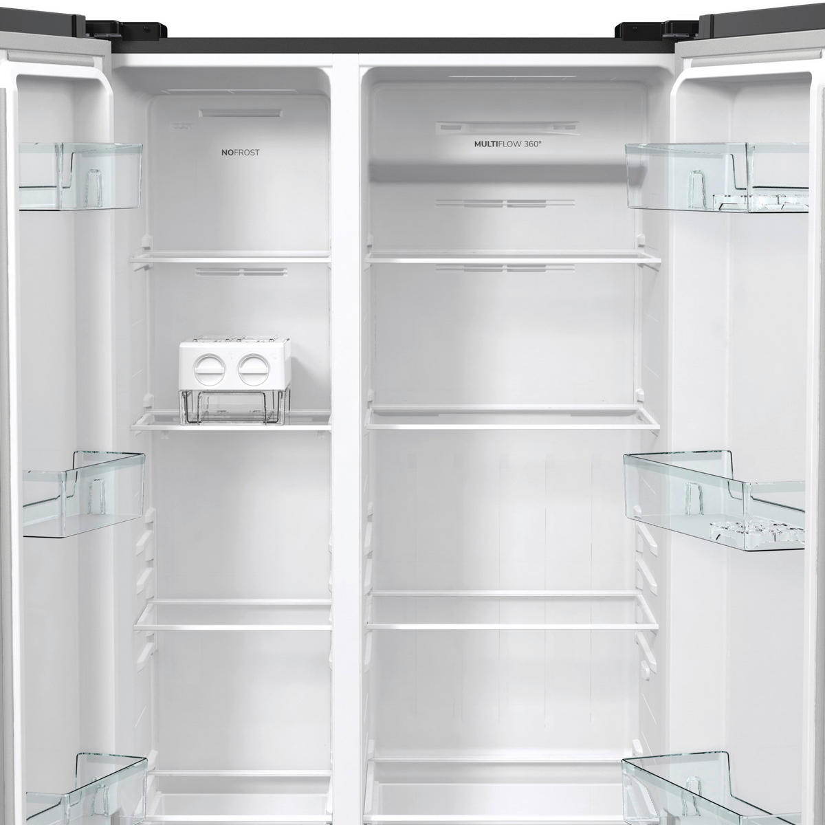 SIDE-BY-SIDE 91,5/178,6/67 cm NRR9185EABXL ADVANCED  - Schwarz, MODERN, Glas/Kunststoff (91,5/178,6/67cm) - Gorenje