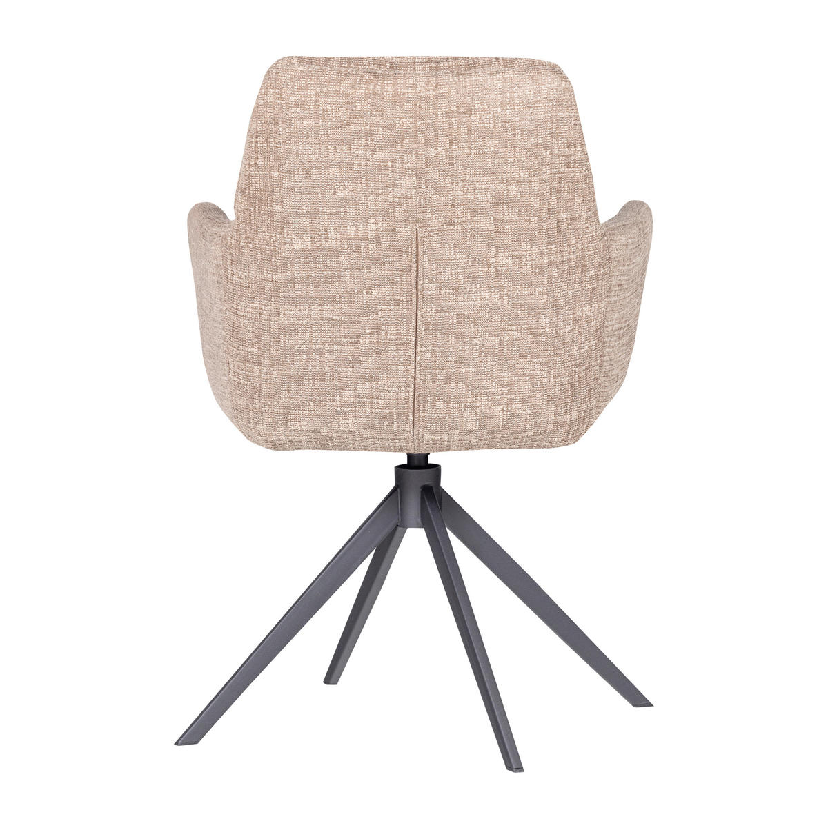 ARMLEHNSTUHL  Sitzfläche 360° drehbar Webstoff  Sandfarben  - Sandfarben/Schwarz, MODERN, Textil/Metall (61/88/63cm) - Livetastic