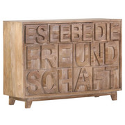 KOMMODE Mangoholz massiv lackiert, gebeizt, Natur Naturfarben - Naturfarben, Trend, Holz (120/86/40cm) - Carryhome