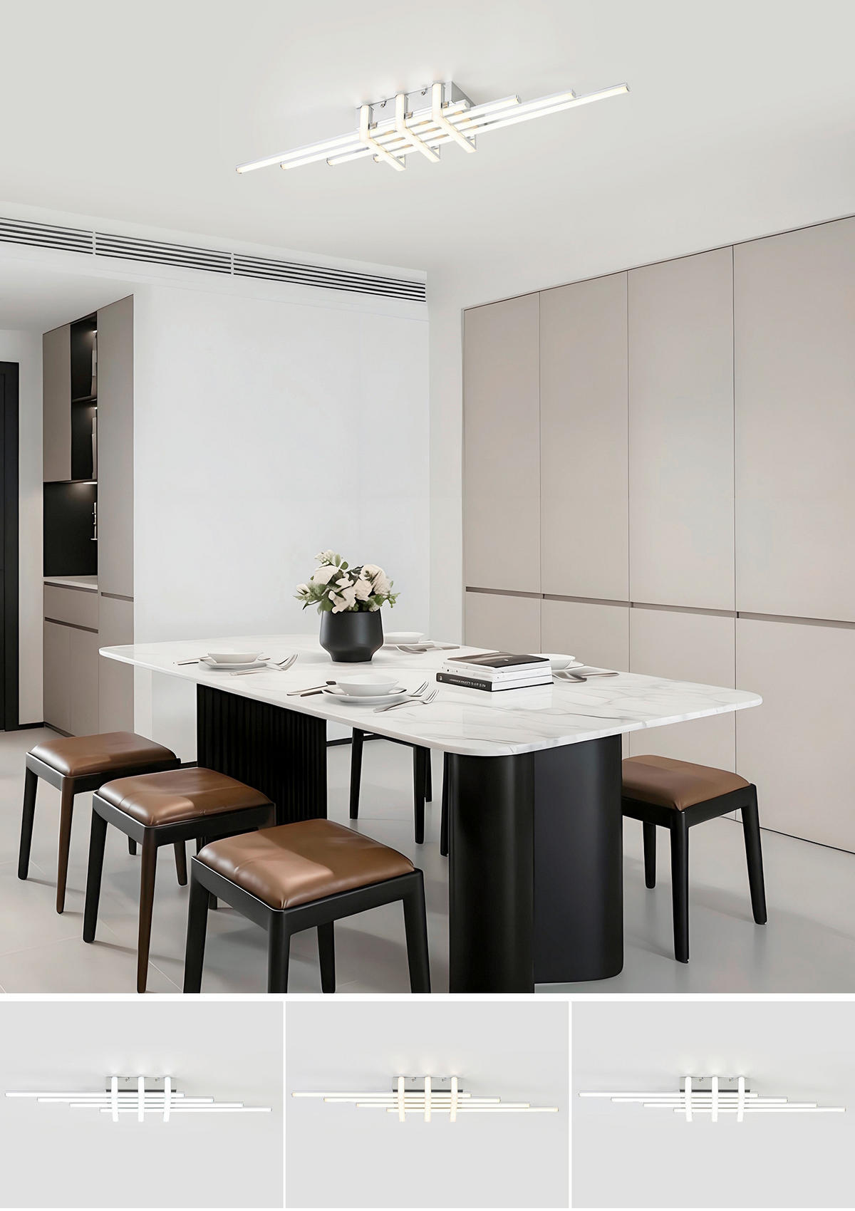 DECKENLEUCHTE    78/14/8 cm  - Chromfarben, Trend, Kunststoff/Metall (78/14/8cm) - Collett's Monde