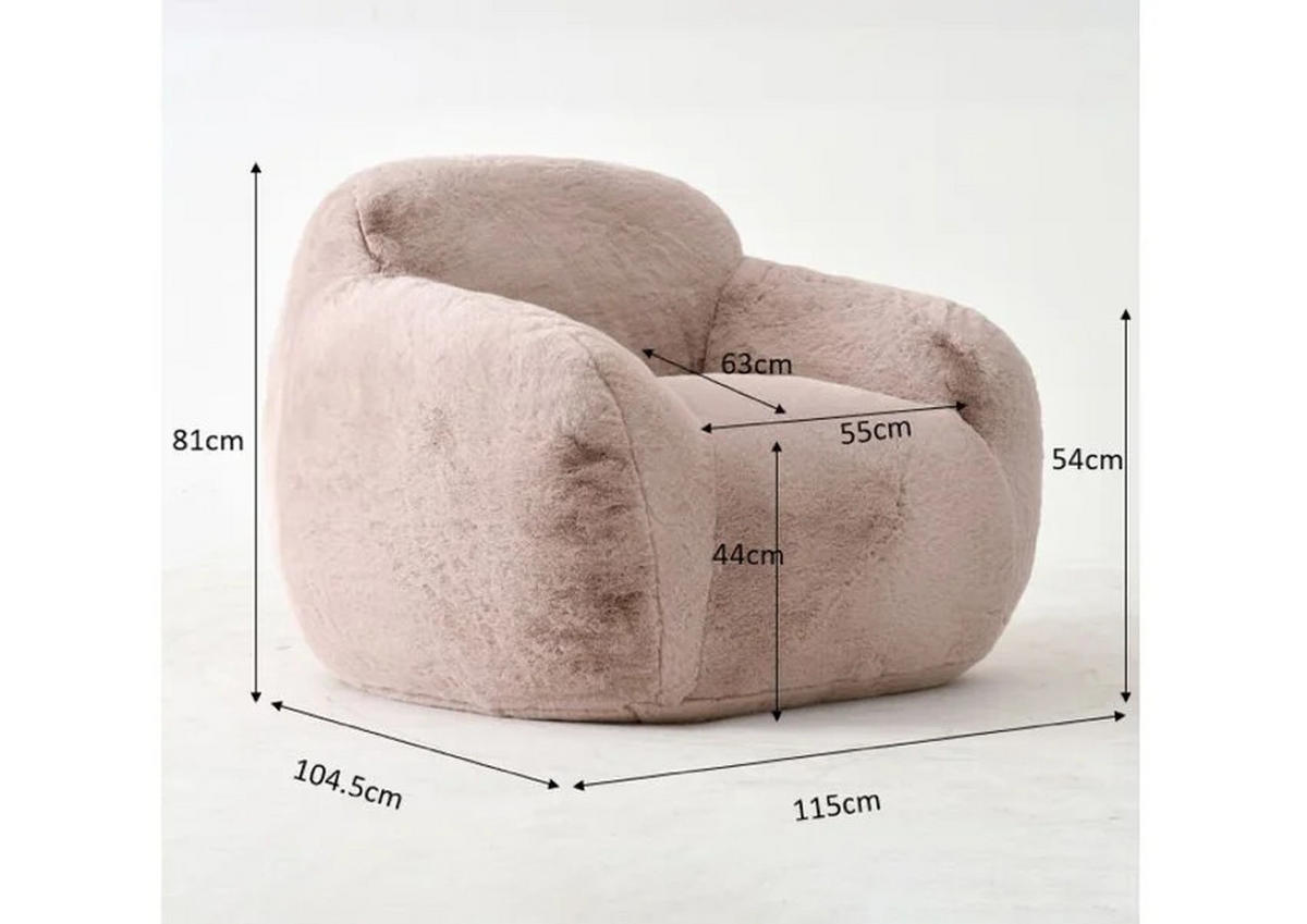 SESSEL in Creme  - Creme, Design, Fell (115/81/104,5cm) - Kare-Design