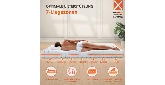 TASCHENFEDERKERNMATRATZE 90/200 cm Höhe ca. 22 cm  - Weiß, Basics, Textil (90/200cm) - Xora