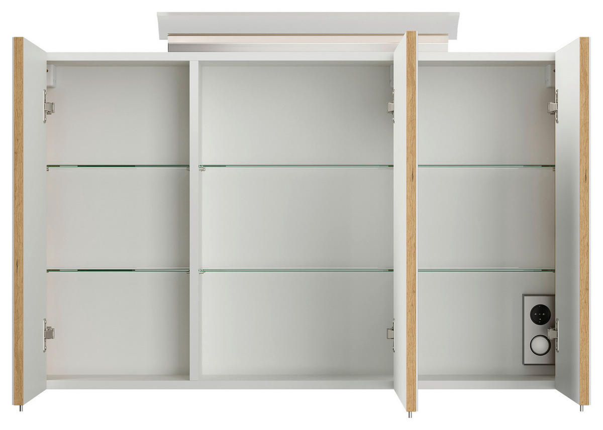 SPIEGELSCHRANK 100/62/17 cm  - Eichefarben, MODERN, Glas/Holzwerkstoff (100/62/17cm) - MID.YOU