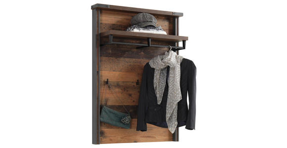 GARDEROBENPANEEL Melamin Braun, Dunkelgrau - Dunkelgrau/Braun, Trend, Metall (83/117/27cm) - Voleo