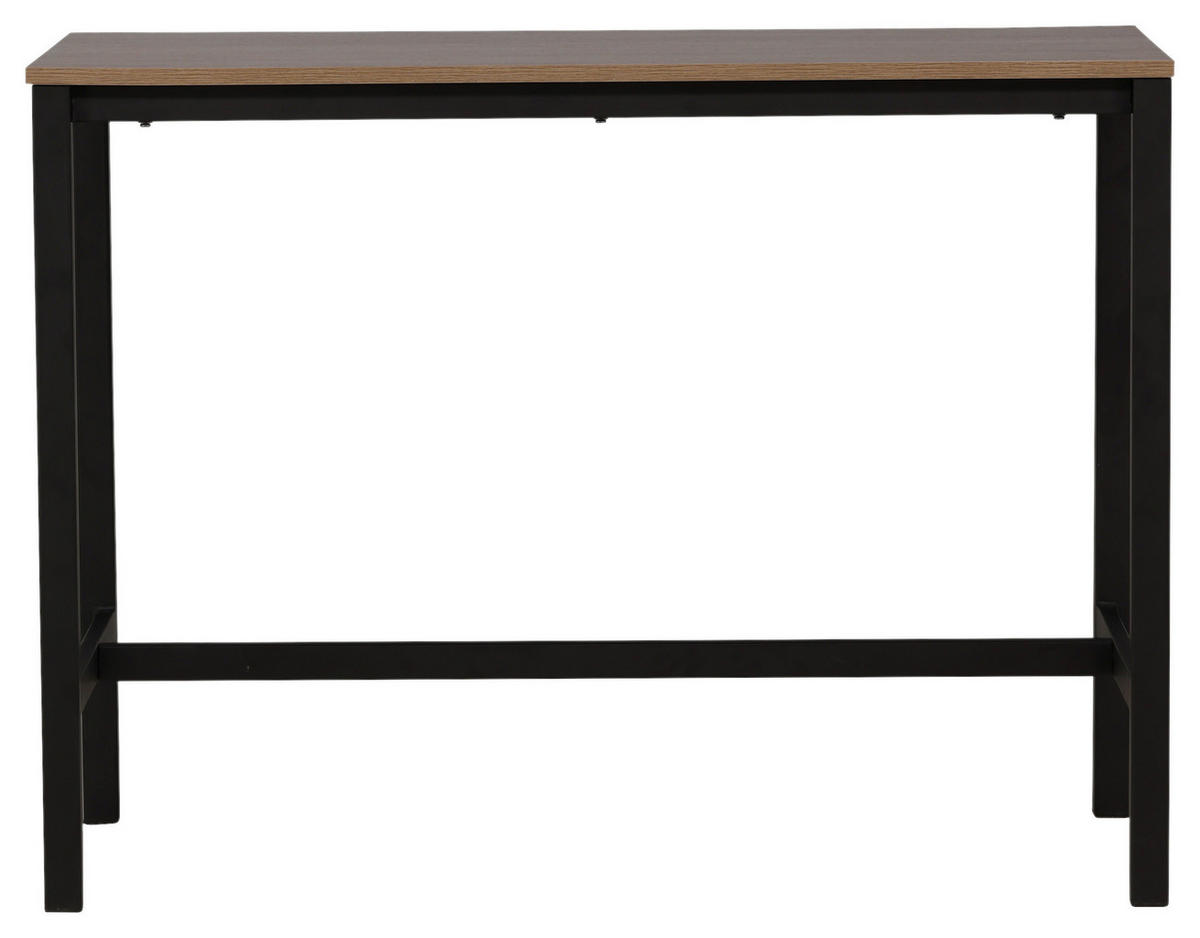 BARTISCH furniert rechteckig Walnussfarben  - Walnussfarben/Schwarz, Design, Holzwerkstoff/Metall (120/60/90cm) - Livetastic