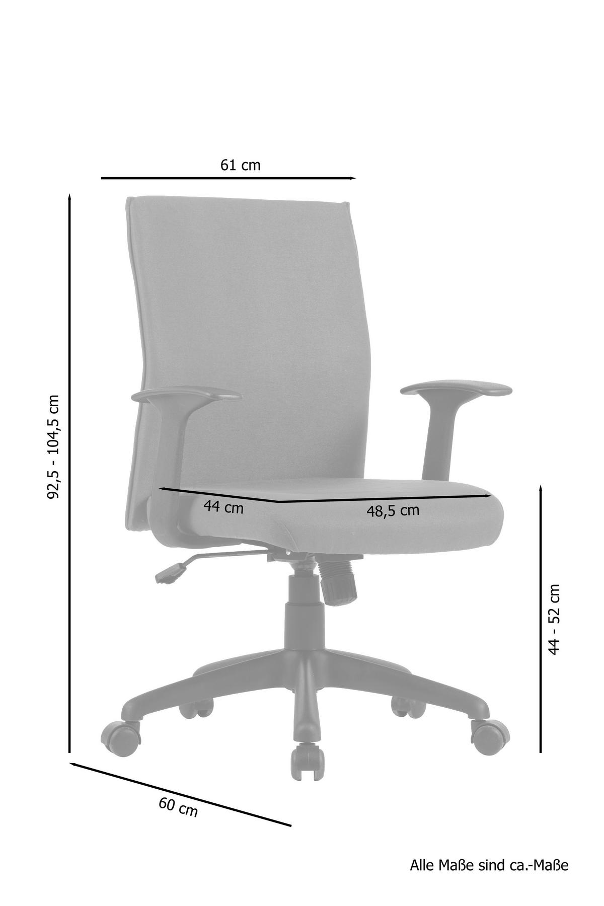 DREHSTUHL  in Webstoff Schwarz  - Schwarz, MODERN, Kunststoff/Textil (56/92,5-100,5/61,5cm) - MID.YOU