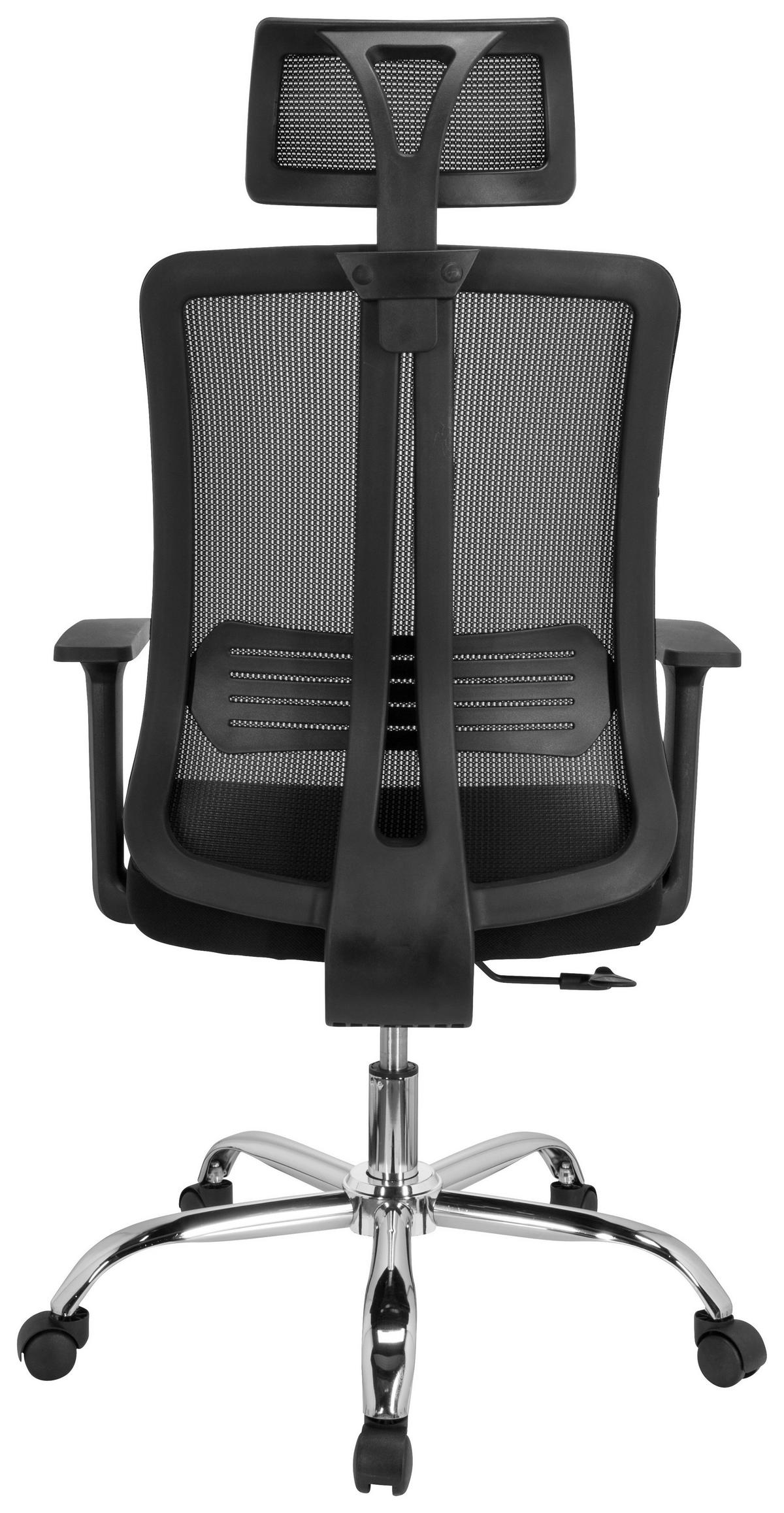 OTOČNÁ ŽIDLE, síťovina, plochá tkanina, černá - černá/barvy stříbra, Basics, kov/textil (66/102/59cm) - MID.YOU
