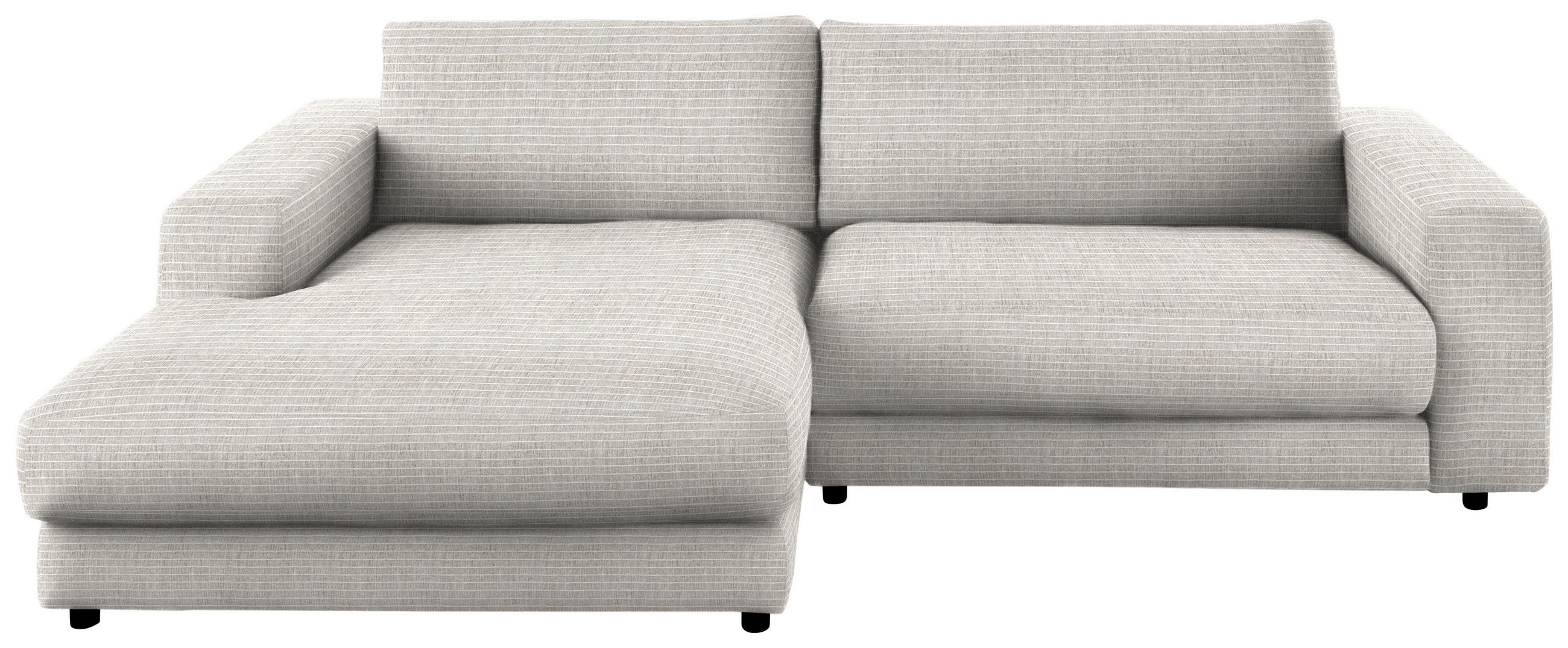 ECKSOFA in Chenille Hellgrau  190/270 cm  - Hellgrau/Schwarz, Design, Kunststoff/Textil (190/270cm) - Lomoco